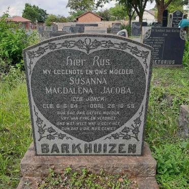 BARKHUIZEN Susanna Magdalena Jacobs nee JONCK 1884-1959