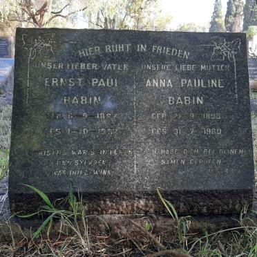 BABIN Ernst Paul 18?2- 1957 &amp; Anna Pauline 1893-1980