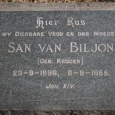 BILJON San, van nee KRUGER 1896-1955