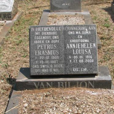 BILJON Petrus Erasmus, van 1908-1987 &amp; Annie Helen Louisa 1916-2008