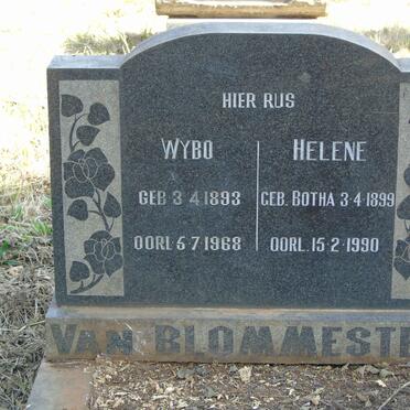 BLOMMESTEIN Wybo, van 1893-1968 &amp; Helene BOTHA 1899-1990