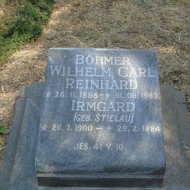 BOHMER Wilhelm Carl Reinhard 1898-1983 &amp; Irmgard STIELAU 1900-1984