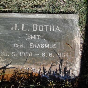 BOTHA J.E. voorheen SMITH nee ERASMUS 1880-1964