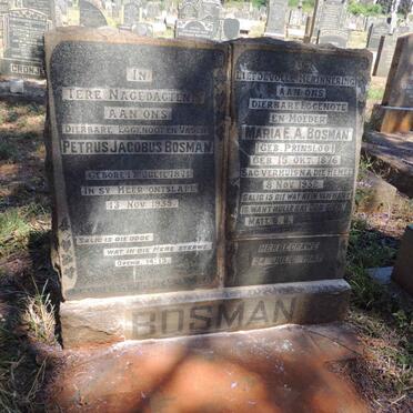 BOSMAN Petrus Jacobus 1871-1935 &amp; Maria E.A. PRINSLOO 1876-1932