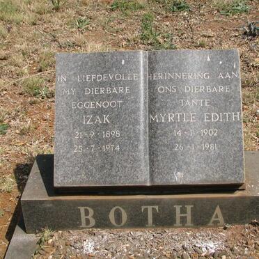 BOTHA Izak 1898-1974 &amp; Myrtle Edith 1902-1981