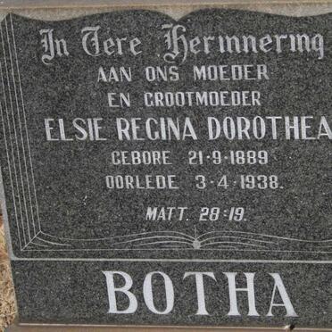 BOTHA Elsie Regina Dorothea 1889-1938
