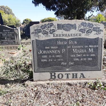 BOTHA Johannes P. 1887-1974 &amp; Maria M. SMIT 1891-1961