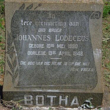 BOTHA Johannes Lodeceus 1890-1949