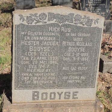BOOYSE Petrus Nicolaas 1889-1956 & Hester Jacoba YZEL 1892-1946