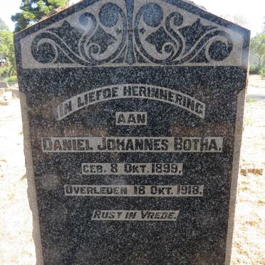 BOTHA Daniel Johannes 1899-1918