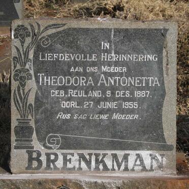 BRENKMAN Theodora Antonetta nee REULAND 1887-1955