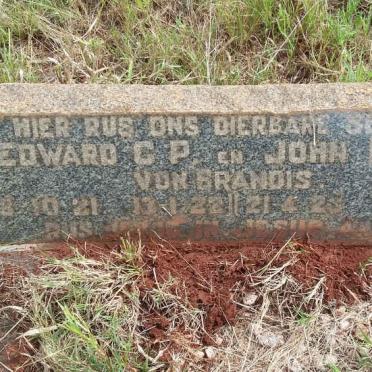 BRANDIS Edward C.P., von 1921-1922 :: VON BRANDIS John E.P. 1923-1923