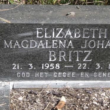 BRITZ Elizabeth Magdalena Johanna 1958-1958