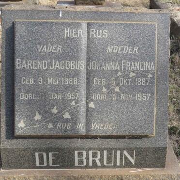 BRUIN Barend Jacobus, de 1888-1957 & Johanna Francina 1887-1957