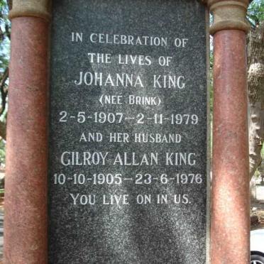 BRINK Andries Jacob Eksteen 1877-1947 &amp; Hendrika Aletta MEYER 1876-1927 :: KING Gilroy Allan 1905-1976 & Johanna BRINK 1907-1979