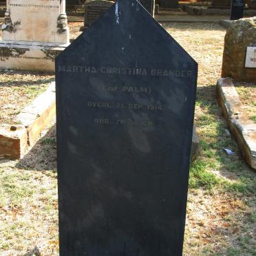 BRANDER Martha Christina nee PALM -1914
