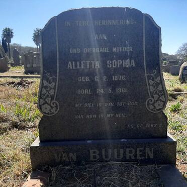 BUUREN Alletta Sophia, van 1876-1961