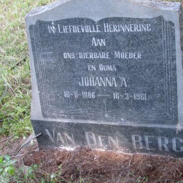 BERG Johanna A., van den 1886-1961