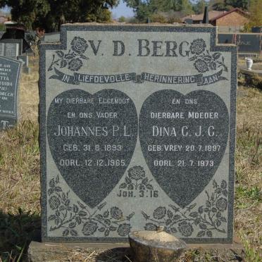BERG Johannes P.L., v.d. 1893-1965 &amp; Dina C.J.C. VREY 1897-1973