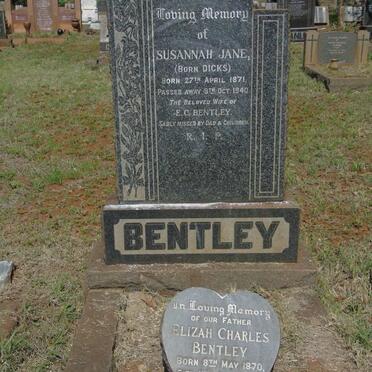 BENTLEY Elizah Charles 1870-1959 & Susannah Jane DICKS 1871-1940
