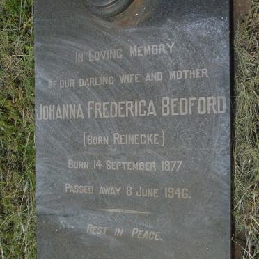 BEDFORD Johanna Frederica REINECKE 1877-1946