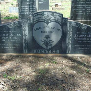 BESTER Barend Jacobus 1876-1964 & Johanna Maria HERHOLDT 1879-1963