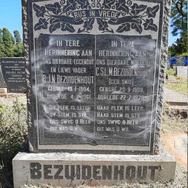 BEZUIDENHOUT B.J.N. 1904-1961 &amp; C.S.L.M. SMIT 1908-1978