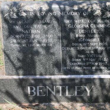 BENTLEY Nathan 1896-1952 & Georgina Cumming VAUGHAN 1905-1942 :: BENTLEY Victor 1942-1942
