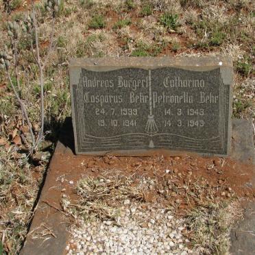 BEHR Andreas Burgert Casparus 1939-1941 :: BEHR Catharina Petronella 1943-1943