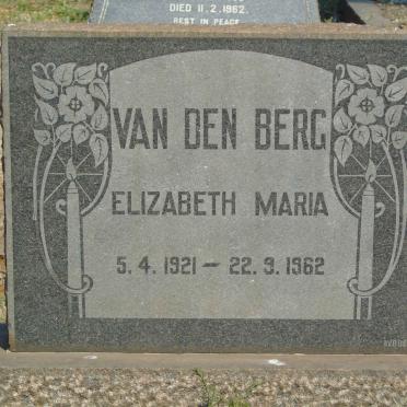 BERG Elizabeth Maria, van den 1921-1962
