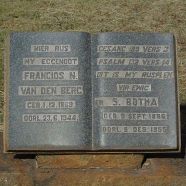 BERG Francois N., van den 1869-1944 :: BOTHA S. 1886-1955