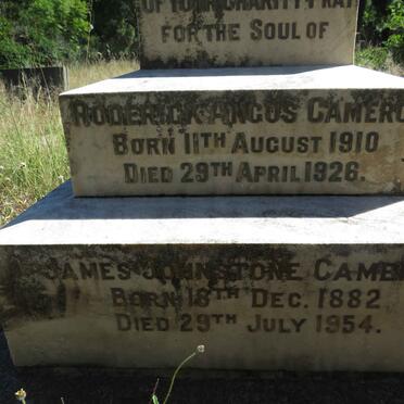 CAMERON James Johnstone 1882-1954 :: CAMERON Roderick Angus 1910-1926
