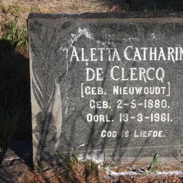 CLERCQ Aletta Catharina, de nee NIEUWOUDT 1880-1961