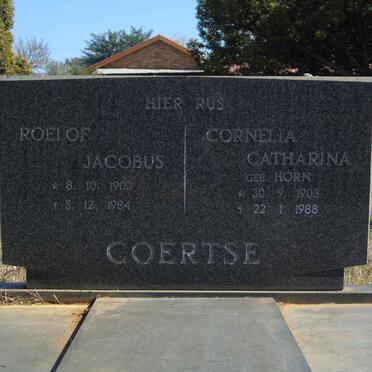 COERTSE Roelof Jacobus 1903-1984 &amp; Cornelia Catharina HORN 1903-1988