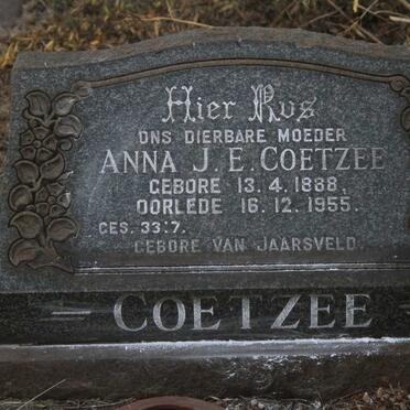 COETZEE Anna J.E. nee VAN JAARSVELD 1888-1955