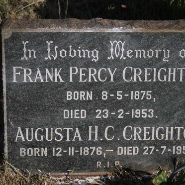 CREIGHTON Frank Percy 1875-1953 &amp; Augusta H.C. 1876-1954