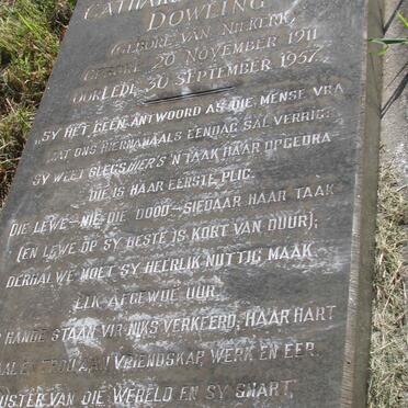 DOWLING Catharina Elizabeth nee VAN NIEKERK  1911-1957