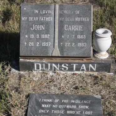 DUNSTAN John 1882-1957 &amp; Carrie 1885-1963
