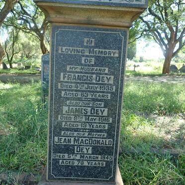 DEY Francis -1935 &amp; Jean MACDONALD -1945 :: DEY James -1916