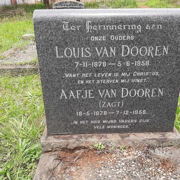 DOOREN Louis, van 1878-1958 &amp; Aafje ZAGT 1878-1958