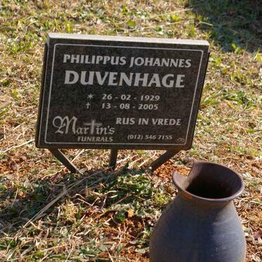 DUVENHAGE Philippus Johannes 1929-2005