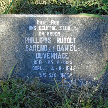 DUVENHAGE Phillipus Rudolf Barend Daniel 1925-1945