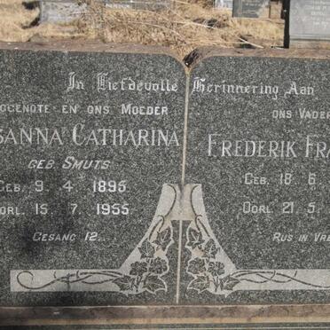DEYSEL Frederik Francois 1893-1970 & Susanna Catharina SMUTS 1895-1955