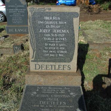 DEETLEFS Josef Jeremia 1927-1943