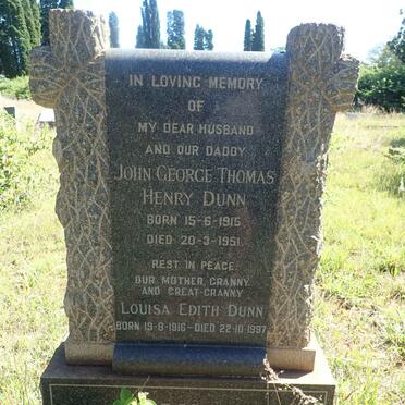 DUNN John George Thomas Henry 1915-1951 &amp; Louisa Edith 1916-1997