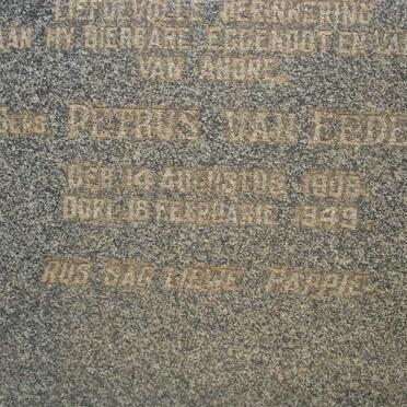 EEDEN Petrus, van 1908-1949