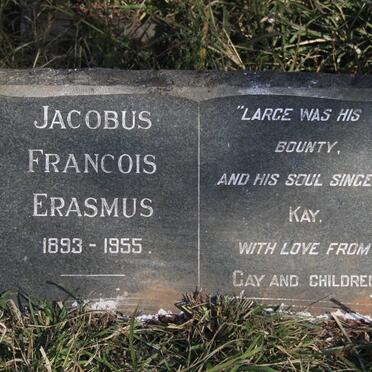 ERASMUS Jacobus Francois 1893-1955