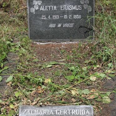 ERASMUS Zacharia Gertruida 1884-1964 :: ERASMUS Aletta 1913-1958