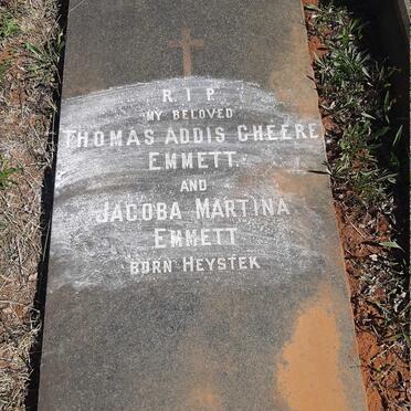 EMMETT Thomas Addis Cheere &amp; Jacoba Martina HEYSTEK