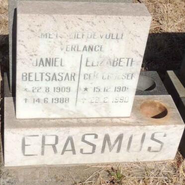 ERASMUS Daniel Beltsasar 1909-1988 & Elizabeth CROESER 1905-1990